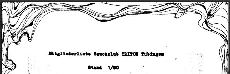 Auszug aus der ersten Mitgliederliste des TCTT